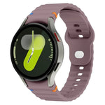 สายรัดนาฬิกาซิลิโคนลายคลื่นเย็บกลับหัวเข็มขัด 20mm สำหรับ Samsung Galaxy Watch 7 40mm / 44mm