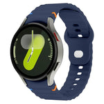 สายรัดนาฬิกาซิลิโคนลายคลื่นเย็บกลับหัวเข็มขัด 20mm สำหรับ Samsung Galaxy Watch 7 40mm / 44mm