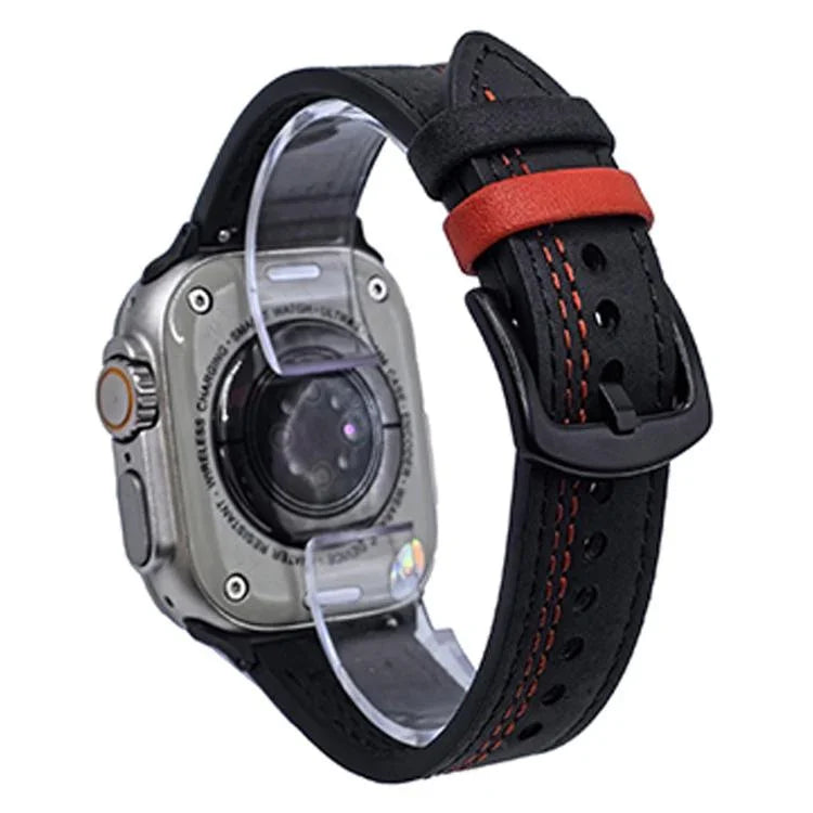 สายรัดนาฬิกาหนังหัวเข็มขัด Tri-Star 7 เส้น สำหรับ Apple Watch 46mm / 49mm / 45mm / 44mm, สำหรับ Apple Watch 42mm / 41mm / 40mm / 38mm