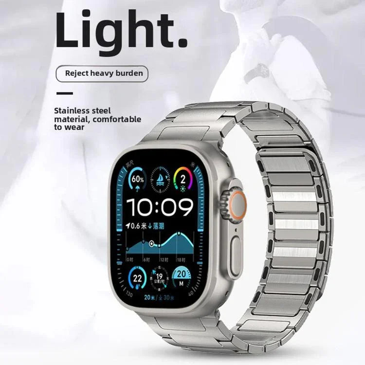 สายรัดสแตนเลสแม่เหล็กรูปตัว I สำหรับ Apple Watch ขนาด 46 มม. / 49 มม. / 45 มม. / 44 มม. และ 42 มม. / 41 มม. / 40 มม. / 38 มม.