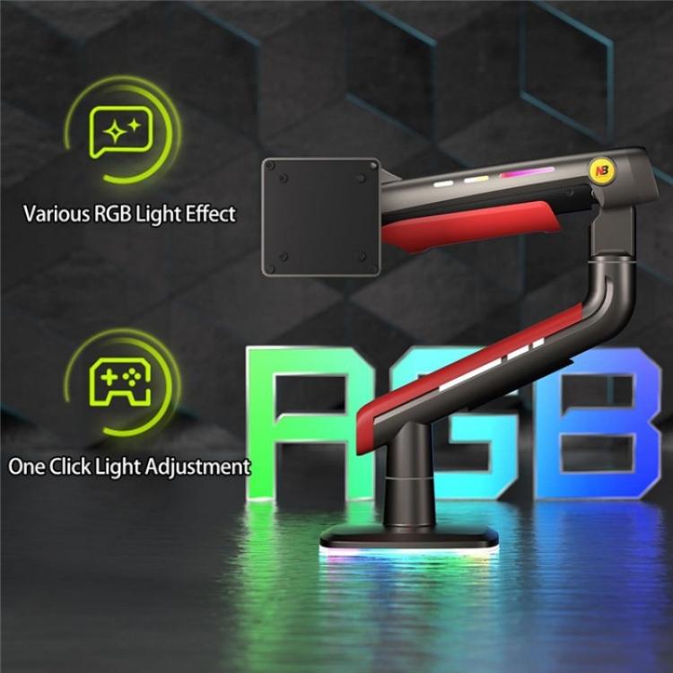 ขาตั้งจอเกม NORTH BAYOU L50 ขนาด 32-60 นิ้ว พร้อมไฟ RGB แบบโค้ง แบนกว้างพิเศษ