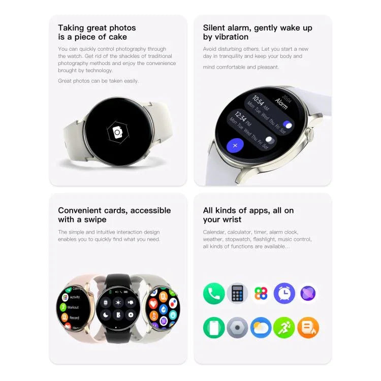 Sense 6 หน้าจอ AMOLED 1.43 นิ้ว กันน้ำ IP68 สมาร์ทวอทช์บลูทูธโทรได้ รองรับการติดตามสุขภาพ