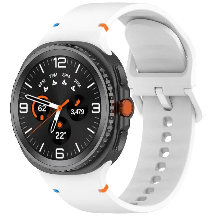 สายรัดนาฬิกาซิลิโคนสีเรียบเย็บขอบ สำหรับ Samsung Galaxy Watch8 / Watch8 Classic, S, M