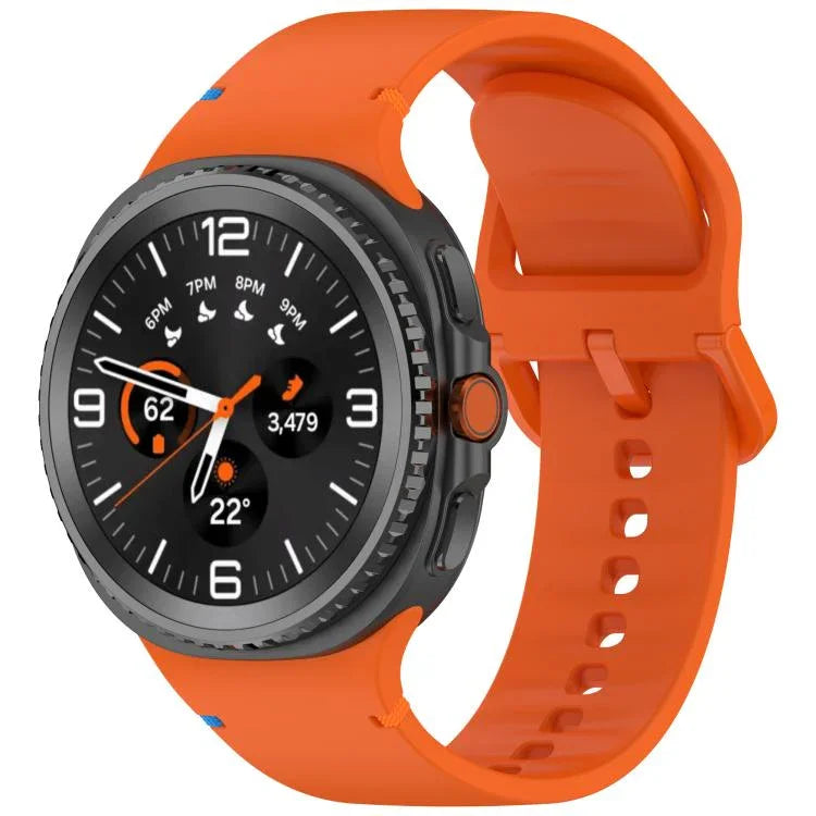 สายรัดนาฬิกาซิลิโคนสีเรียบเย็บขอบ สำหรับ Samsung Galaxy Watch8 / Watch8 Classic, S, M