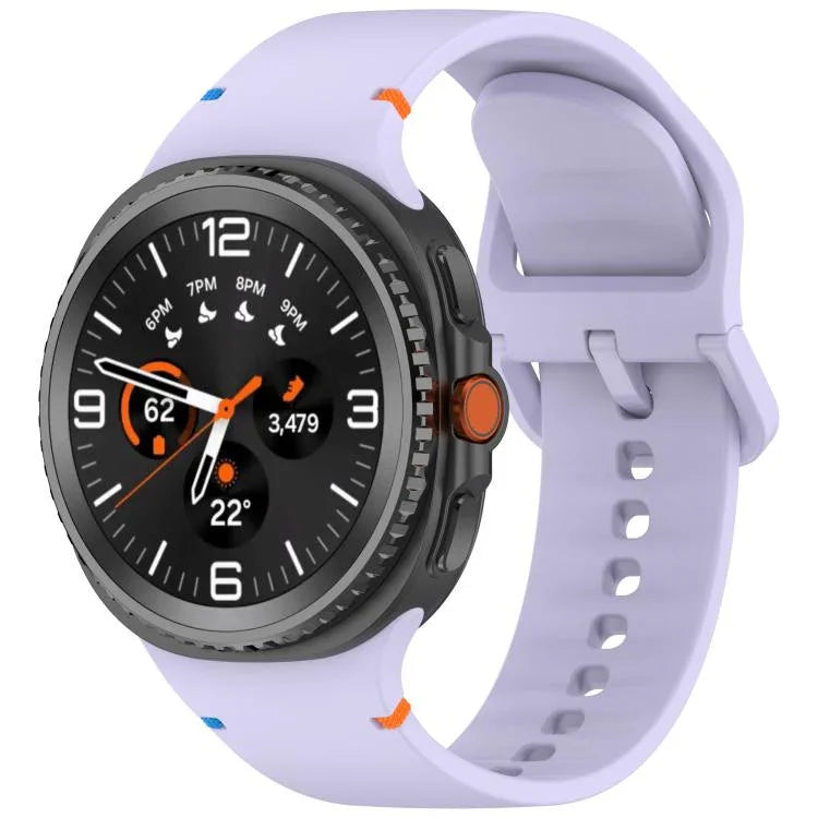 สายรัดนาฬิกาซิลิโคนสีเรียบเย็บขอบ สำหรับ Samsung Galaxy Watch8 / Watch8 Classic, S, M