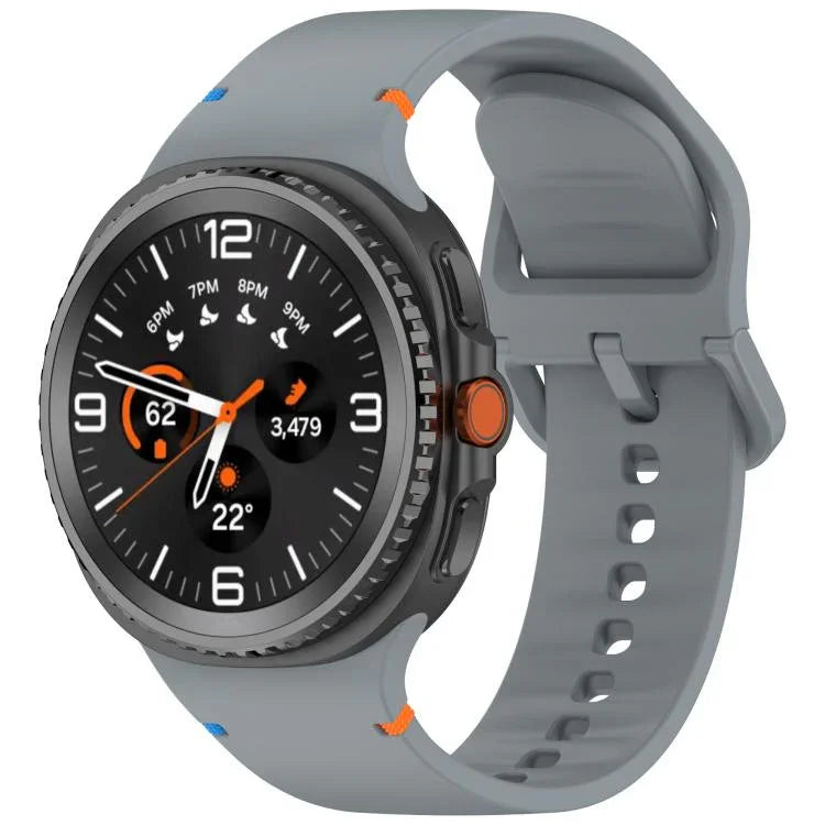 สายรัดนาฬิกาซิลิโคนสีเรียบเย็บขอบ สำหรับ Samsung Galaxy Watch8 / Watch8 Classic, S, M