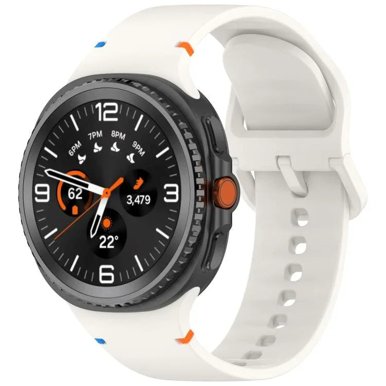 สายรัดนาฬิกาซิลิโคนสีเรียบเย็บขอบ สำหรับ Samsung Galaxy Watch8 / Watch8 Classic, S, M