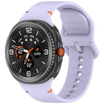 สายรัดนาฬิกาซิลิโคนสีเรียบเย็บขอบ สำหรับ Samsung Galaxy Watch8 / Watch8 Classic, S, M