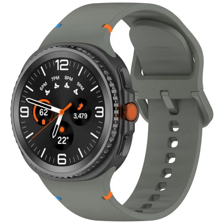 สายรัดนาฬิกาซิลิโคนสีเรียบเย็บขอบ สำหรับ Samsung Galaxy Watch8 / Watch8 Classic, S, M