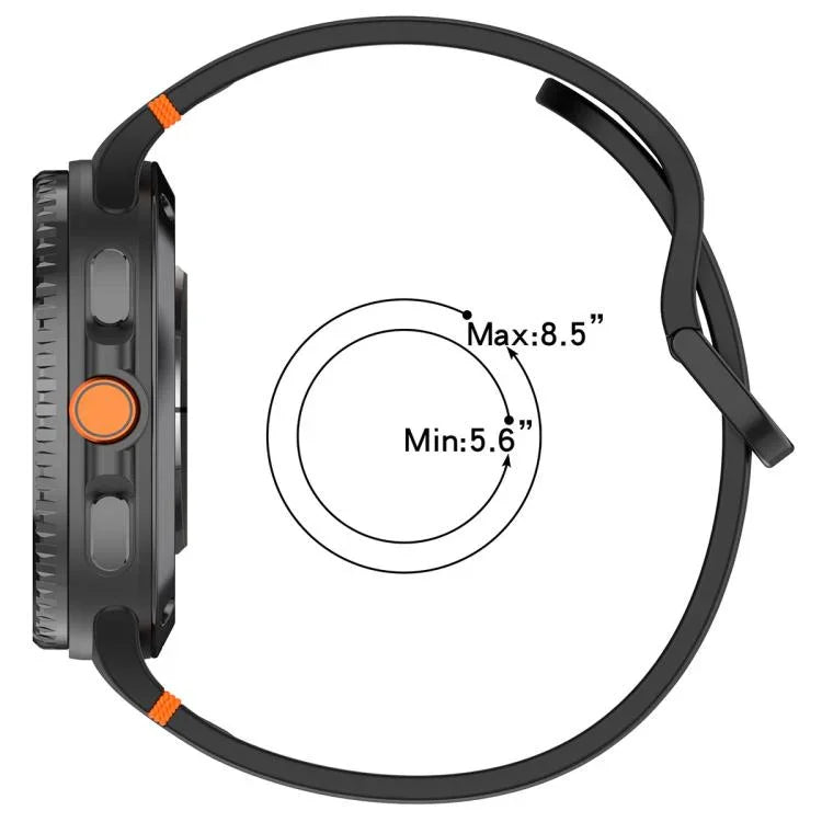 สายรัดนาฬิกาซิลิโคนสีเรียบเย็บขอบ สำหรับ Samsung Galaxy Watch8 / Watch8 Classic, S, M