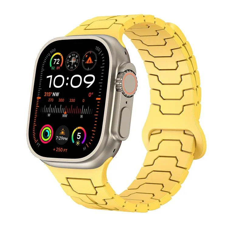 สายรัดนาฬิกาซิลิโคนแม่เหล็กลายเกล็ดมังกรเหล็ก สำหรับ Apple Watch ขนาด 46 มม. / 49 มม. / 45 มม. / 44 มม.
