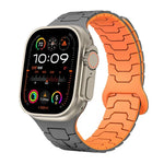 สายรัดนาฬิกาซิลิโคนแม่เหล็กลายเกล็ดมังกรเหล็ก สำหรับ Apple Watch ขนาด 46 มม. / 49 มม. / 45 มม. / 44 มม.