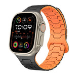 สายรัดนาฬิกาซิลิโคนแม่เหล็กลายเกล็ดมังกรเหล็ก สำหรับ Apple Watch ขนาด 46 มม. / 49 มม. / 45 มม. / 44 มม.