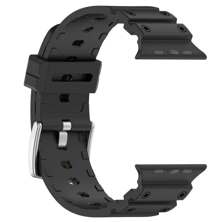 สายรัดนาฬิกาซิลิโคนสองสีลายเพชร สำหรับ Apple Watch ขนาด 46 มม. / 49 มม. / 45 มม. / 44 มม.