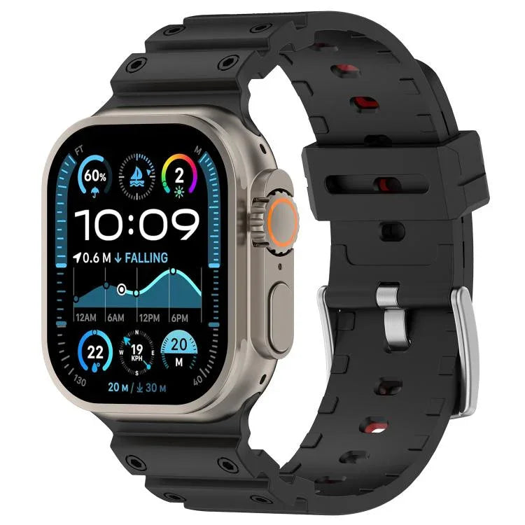 สายรัดนาฬิกาซิลิโคนสองสีลายเพชร สำหรับ Apple Watch ขนาด 46 มม. / 49 มม. / 45 มม. / 44 มม.