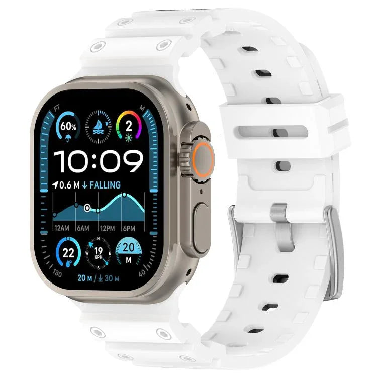 สายรัดนาฬิกาซิลิโคนสองสีลายเพชร สำหรับ Apple Watch ขนาด 46 มม. / 49 มม. / 45 มม. / 44 มม.