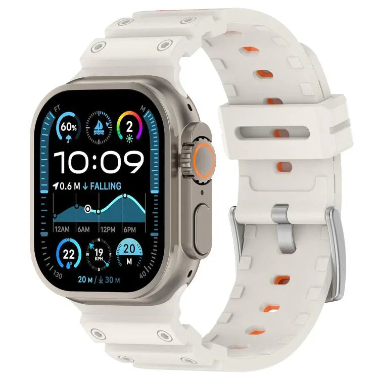 สายรัดนาฬิกาซิลิโคนสองสีลายเพชร สำหรับ Apple Watch ขนาด 46 มม. / 49 มม. / 45 มม. / 44 มม.