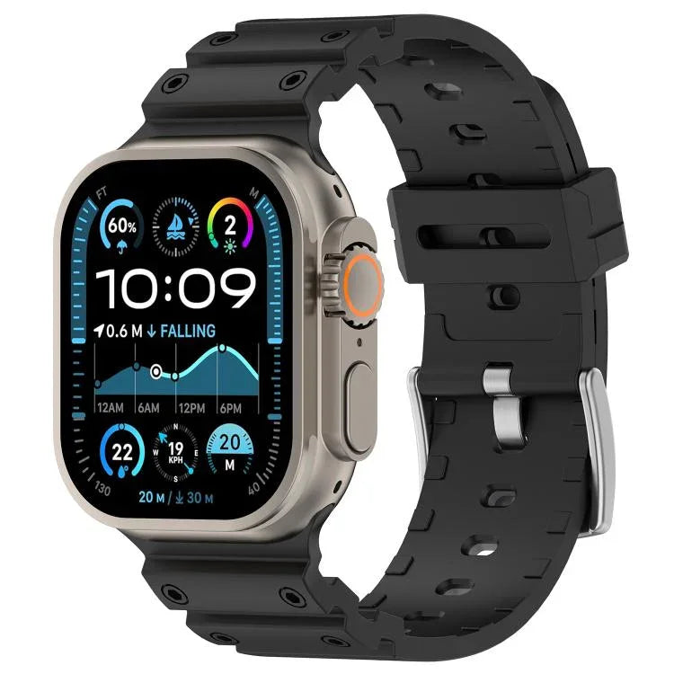 สายรัดนาฬิกาซิลิโคนสองสีลายเพชร สำหรับ Apple Watch ขนาด 46 มม. / 49 มม. / 45 มม. / 44 มม.