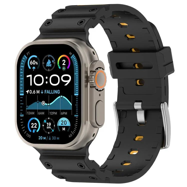 สายรัดนาฬิกาซิลิโคนสองสีลายเพชร สำหรับ Apple Watch ขนาด 46 มม. / 49 มม. / 45 มม. / 44 มม.