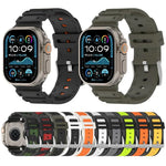 สายรัดนาฬิกาซิลิโคนสองสีลายเพชร สำหรับ Apple Watch ขนาด 46 มม. / 49 มม. / 45 มม. / 44 มม.