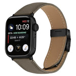 สายรัดนาฬิกาหนังหัวเข็มขัดหลังเต่าลายลิ้นจี่สีดำ สำหรับ Apple Watch ขนาด 46 มม. / 49 มม. / 45 มม. / 44 มม. สำหรับ Apple Watch ขนาด 42 มม. / 41 มม. / 40 มม. / 38 มม.