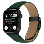 สายรัดนาฬิกาหนังหัวเข็มขัดหลังเต่าลายลิ้นจี่สีดำ สำหรับ Apple Watch ขนาด 46 มม. / 49 มม. / 45 มม. / 44 มม. สำหรับ Apple Watch ขนาด 42 มม. / 41 มม. / 40 มม. / 38 มม.