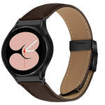 Lychee Texture Black Turtle Back Buckle Leather Watch Band, For Samsung Galaxy Watch 7 40 / 44mm