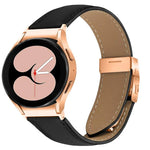 สายรัดนาฬิกาหนังหัวเข็มขัดลายเต่าพื้นผิวลิ้นจี่สีโรสโกลด์ สำหรับ Samsung Galaxy Watch 7 ขนาด 40 / 44 มม.