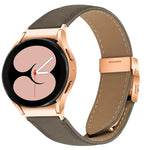 สายรัดนาฬิกาหนังหัวเข็มขัดลายเต่าพื้นผิวลิ้นจี่สีโรสโกลด์ สำหรับ Samsung Galaxy Watch 7 ขนาด 40 / 44 มม.