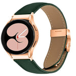 สายรัดนาฬิกาหนังหัวเข็มขัดลายเต่าพื้นผิวลิ้นจี่สีโรสโกลด์ สำหรับ Samsung Galaxy Watch 7 ขนาด 40 / 44 มม.