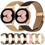สายรัดนาฬิกาหนังหัวเข็มขัดลายเต่าพื้นผิวลิ้นจี่สีโรสโกลด์ สำหรับ Samsung Galaxy Watch 7 ขนาด 40 / 44 มม.
