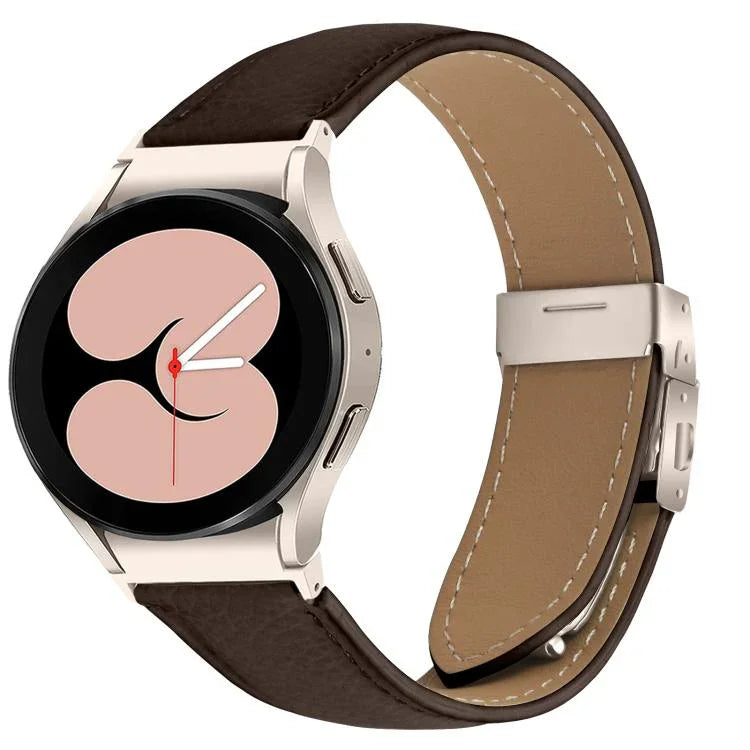 Lychee Texture Starlight Turtle Back Buckle Leather Watch Band, For Samsung Galaxy Watch 7 40 / 44mm