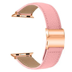 สายรัดนาฬิกาหนังหัวเข็มขัดหลังเต่าลายลิ้นจี่สีโรสโกลด์ สำหรับ Apple Watch ขนาด 46 มม. / 49 มม. / 45 มม. / 44 มม. สำหรับ Apple Watch ขนาด 42 มม. / 41 มม. / 40 มม. / 38 มม.