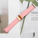 สายรัดนาฬิกาหนังหัวเข็มขัดหลังเต่าลายลิ้นจี่สีโรสโกลด์ สำหรับ Apple Watch ขนาด 46 มม. / 49 มม. / 45 มม. / 44 มม. สำหรับ Apple Watch ขนาด 42 มม. / 41 มม. / 40 มม. / 38 มม.