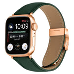 สายรัดนาฬิกาหนังหัวเข็มขัดหลังเต่าลายลิ้นจี่สีโรสโกลด์ สำหรับ Apple Watch ขนาด 46 มม. / 49 มม. / 45 มม. / 44 มม. สำหรับ Apple Watch ขนาด 42 มม. / 41 มม. / 40 มม. / 38 มม.