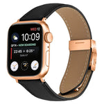 สายรัดนาฬิกาหนังหัวเข็มขัดหลังเต่าลายลิ้นจี่สีโรสโกลด์ สำหรับ Apple Watch ขนาด 46 มม. / 49 มม. / 45 มม. / 44 มม. สำหรับ Apple Watch ขนาด 42 มม. / 41 มม. / 40 มม. / 38 มม.