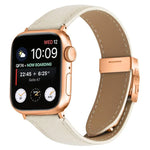 สายรัดนาฬิกาหนังหัวเข็มขัดหลังเต่าลายลิ้นจี่สีโรสโกลด์ สำหรับ Apple Watch ขนาด 46 มม. / 49 มม. / 45 มม. / 44 มม. สำหรับ Apple Watch ขนาด 42 มม. / 41 มม. / 40 มม. / 38 มม.