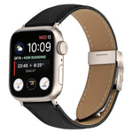สายรัดนาฬิกาหนังหัวเข็มขัดหลังเต่าลายลิ้นจี่สีสตาร์ไลท์ สำหรับ Apple Watch ขนาด 46 มม. / 49 มม. / 45 มม. / 44 มม. สำหรับ Apple Watch ขนาด 42 มม. / 41 มม. / 40 มม. / 38 มม.
