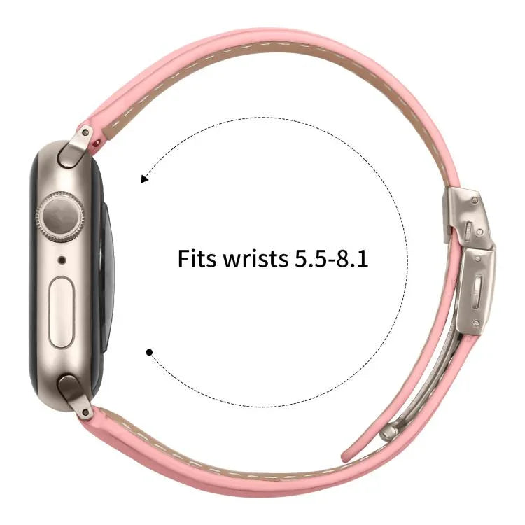 สายรัดนาฬิกาหนังหัวเข็มขัดหลังเต่าลายลิ้นจี่สีสตาร์ไลท์ สำหรับ Apple Watch ขนาด 46 มม. / 49 มม. / 45 มม. / 44 มม. สำหรับ Apple Watch ขนาด 42 มม. / 41 มม. / 40 มม. / 38 มม.