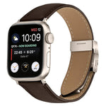 สายรัดนาฬิกาหนังหัวเข็มขัดหลังเต่าลายลิ้นจี่สีสตาร์ไลท์ สำหรับ Apple Watch ขนาด 46 มม. / 49 มม. / 45 มม. / 44 มม. สำหรับ Apple Watch ขนาด 42 มม. / 41 มม. / 40 มม. / 38 มม.