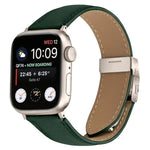สายรัดนาฬิกาหนังหัวเข็มขัดหลังเต่าลายลิ้นจี่สีสตาร์ไลท์ สำหรับ Apple Watch ขนาด 46 มม. / 49 มม. / 45 มม. / 44 มม. สำหรับ Apple Watch ขนาด 42 มม. / 41 มม. / 40 มม. / 38 มม.