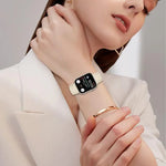 สายรัดนาฬิกาหนังหัวเข็มขัดหลังเต่าลายลิ้นจี่สีสตาร์ไลท์ สำหรับ Apple Watch ขนาด 46 มม. / 49 มม. / 45 มม. / 44 มม. สำหรับ Apple Watch ขนาด 42 มม. / 41 มม. / 40 มม. / 38 มม.