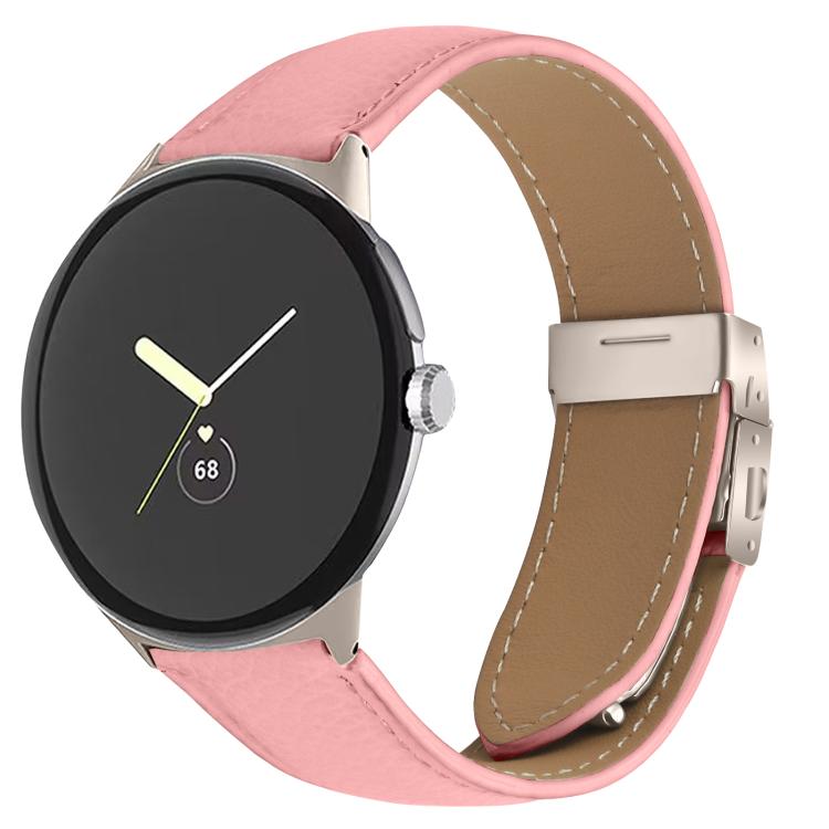 สายรัดนาฬิกาหนังลายลิ้นจี่พร้อมหัวเข็มขัดลายกระดองเต่า สำหรับ Google Pixel Watch 4 / 3 / 2 / 1 ขนาด 41 มม.