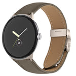 สายรัดนาฬิกาหนังลายลิ้นจี่พร้อมหัวเข็มขัดลายกระดองเต่า สำหรับ Google Pixel Watch 4 / 3 / 2 / 1 ขนาด 41 มม.