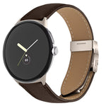 สายรัดนาฬิกาหนังลายลิ้นจี่พร้อมหัวเข็มขัดลายกระดองเต่า สำหรับ Google Pixel Watch 4 / 3 / 2 / 1 ขนาด 41 มม.