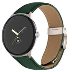 สายรัดนาฬิกาหนังลายลิ้นจี่พร้อมหัวเข็มขัดลายกระดองเต่า สำหรับ Google Pixel Watch 4 / 3 / 2 / 1 ขนาด 41 มม.