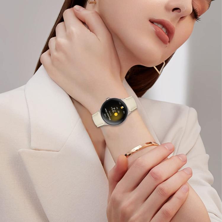 สายรัดนาฬิกาหนังลายลิ้นจี่พร้อมหัวเข็มขัดลายกระดองเต่า สำหรับ Google Pixel Watch 4 / 3 / 2 / 1 ขนาด 41 มม.