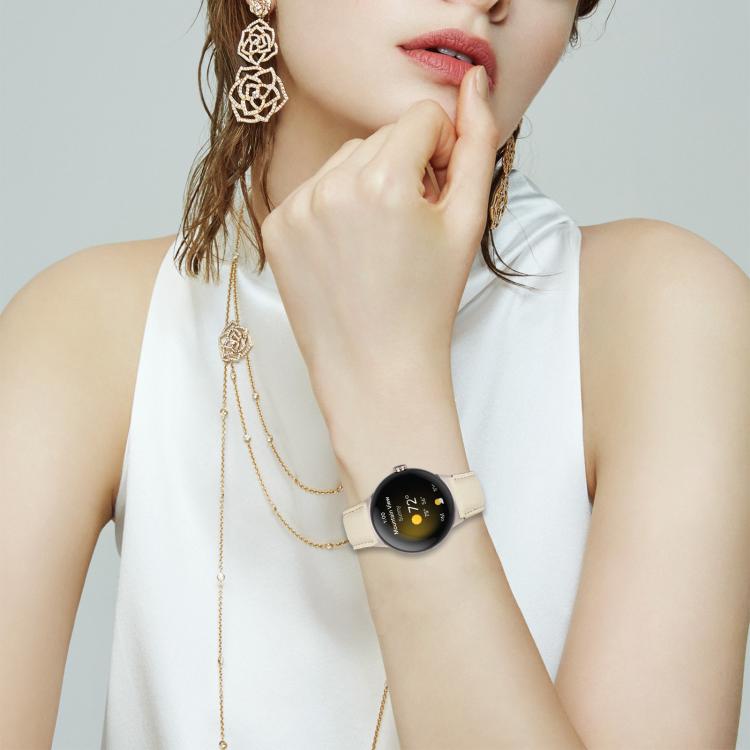 สายรัดนาฬิกาหนังลายลิ้นจี่พร้อมหัวเข็มขัดลายกระดองเต่า สำหรับ Google Pixel Watch 4 / 3 / 2 / 1 ขนาด 41 มม.