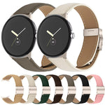 สายรัดนาฬิกาหนังลายลิ้นจี่พร้อมหัวเข็มขัดลายกระดองเต่า สำหรับ Google Pixel Watch 4 / 3 / 2 / 1 ขนาด 41 มม.