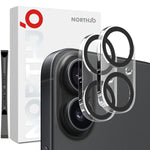 ฟิล์มกระจกนิรภัยป้องกันเลนส์กล้อง 3D ถ่ายกลางคืน NORTHJO 2 ชิ้น สำหรับ iPhone 17 Pro Max, สำหรับ iPhone 17 Pro, สำหรับ iPhone 17, สำหรับ iPhone Air